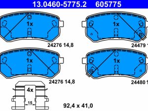 Set placute frana ATE 13.0460-5775.2 – KIA | AutoRival