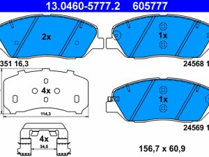 Set placute frana ATE 13.0460-5777.2 – KIA | AutoRival
