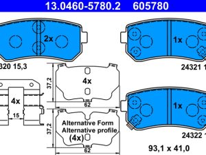 Set placute frana ATE 13.0460-5780.2 – KIA | AutoRival