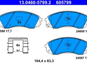 Set placute frana ATE 13.0460-5799.2 – KIA | AutoRival