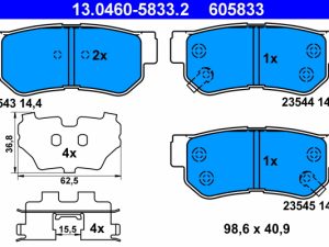 Set placute frana ATE 13.0460-5833.2 – KIA | AutoRival
