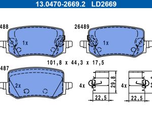Set placute frana ATE 13.0470-2669.2 – KIA | AutoRival
