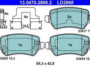 Set placute frana ATE 13.0470-2868.2 – KIA | AutoRival