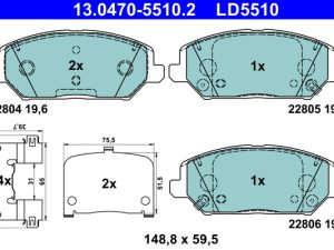 Set placute frana ATE 13.0470-5510.2 – KIA | AutoRival