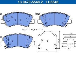 Set placute frana ATE 13.0470-5548.2 – KIA | AutoRival