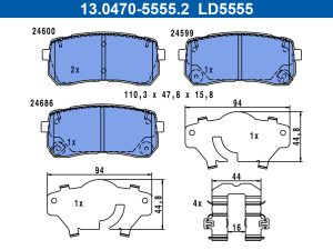 Set placute frana ATE 13.0470-5555.2 – KIA | AutoRival