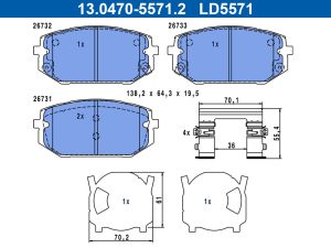 Set placute frana ATE 13.0470-5571.2 – KIA | AutoRival