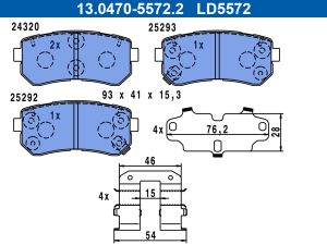 Set placute frana ATE 13.0470-5572.2 – KIA | AutoRival