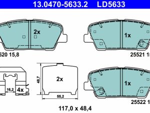 Set placute frana ATE 13.0470-5633.2 – KIA | AutoRival