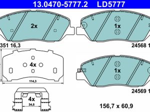 Set placute frana ATE 13.0470-5777.2 – KIA | AutoRival