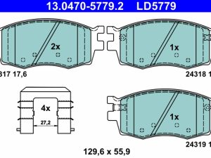 Set placute frana ATE 13.0470-5779.2 – KIA | AutoRival