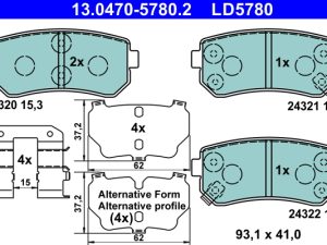Set placute frana ATE 13.0470-5780.2 – KIA | AutoRival