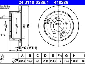 Disc frana ATE 24.0110-0286.1 – KIA | AutoRival