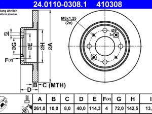 Disc frana ATE 24.0110-0308.1 – KIA | AutoRival