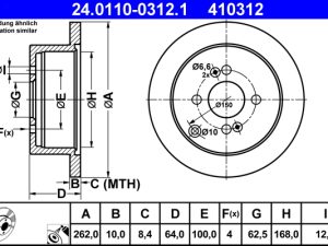 Disc frana ATE 24.0110-0312.1 – KIA | AutoRival