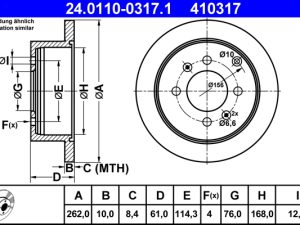 Disc frana ATE 24.0110-0317.1 – KIA | AutoRival