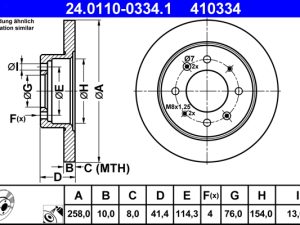 Disc frana ATE 24.0110-0334.1 – KIA | AutoRival