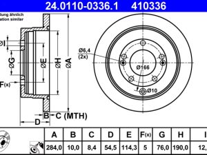 Disc frana ATE 24.0110-0336.1 – KIA | AutoRival