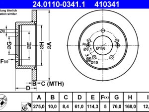 Disc frana ATE 24.0110-0341.1 – KIA | AutoRival