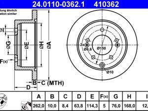 Disc frana ATE 24.0110-0362.1 – KIA | AutoRival