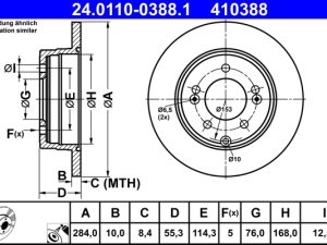 Disc frana ATE 24.0110-0388.1 – KIA | AutoRival