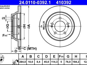 Disc frana ATE 24.0110-0392.1 – KIA | AutoRival