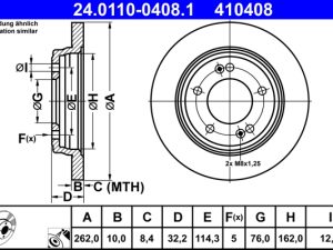 Disc frana ATE 24.0110-0408.1 – KIA | AutoRival