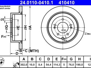 Disc frana ATE 24.0110-0410.1 – KIA | AutoRival