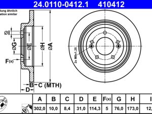Disc frana ATE 24.0110-0412.1 – KIA | AutoRival
