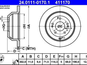 Disc frana ATE 24.0111-0170.1 – KIA | AutoRival