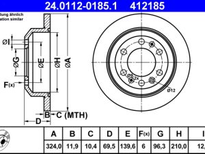 Disc frana ATE 24.0112-0185.1 – KIA | AutoRival