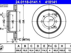 Disc frana ATE 24.0118-0141.1 – KIA | AutoRival