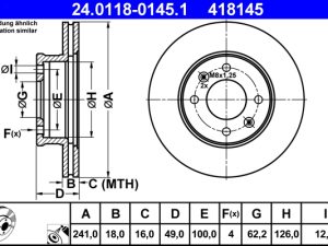 Disc frana ATE 24.0118-0145.1 – KIA | AutoRival