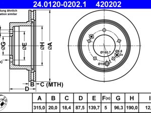 Disc frana ATE 24.0120-0202.1 – KIA | AutoRival