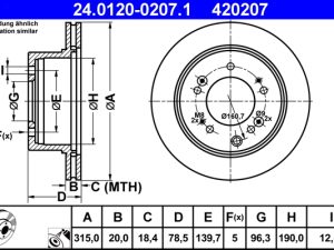 Disc frana ATE 24.0120-0207.1 – KIA | AutoRival