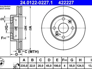 Disc frana ATE 24.0122-0227.1 – KIA | AutoRival