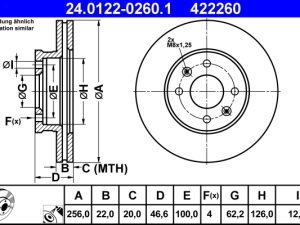 Disc frana ATE 24.0122-0260.1 – KIA | AutoRival