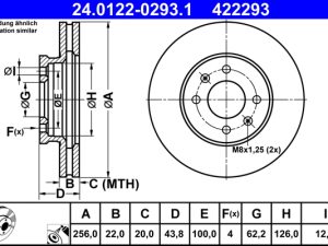 Disc frana ATE 24.0122-0293.1 – KIA | AutoRival