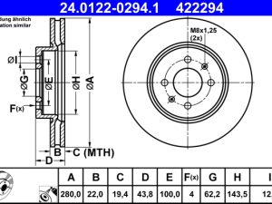 Disc frana ATE 24.0122-0294.1 – KIA | AutoRival