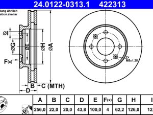 Disc frana ATE 24.0122-0313.1 – KIA | AutoRival