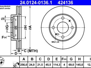 Disc frana ATE 24.0124-0136.1 – KIA | AutoRival