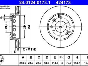 Disc frana ATE 24.0124-0173.1 – KIA | AutoRival