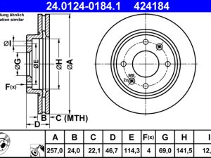 Disc frana ATE 24.0124-0184.1 – KIA | AutoRival