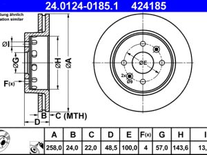 Disc frana ATE 24.0124-0185.1 – KIA | AutoRival