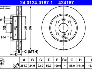 Disc frana ATE 24.0124-0187.1 – KIA | AutoRival