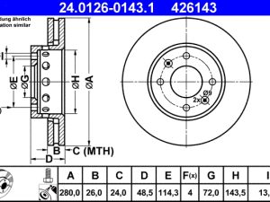 Disc frana ATE 24.0126-0143.1 – KIA | AutoRival