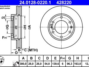 Disc frana ATE 24.0128-0220.1 – KIA | AutoRival
