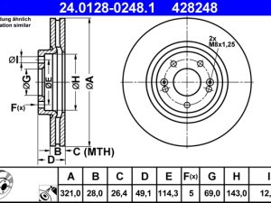 Disc frana ATE 24.0128-0248.1 – KIA | AutoRival