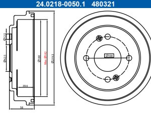 Tambur frana ATE 24.0218-0050.1 – KIA | AutoRival