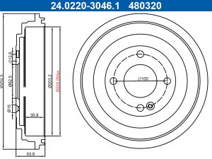 Tambur frana ATE 24.0220-3046.1 – KIA | AutoRival